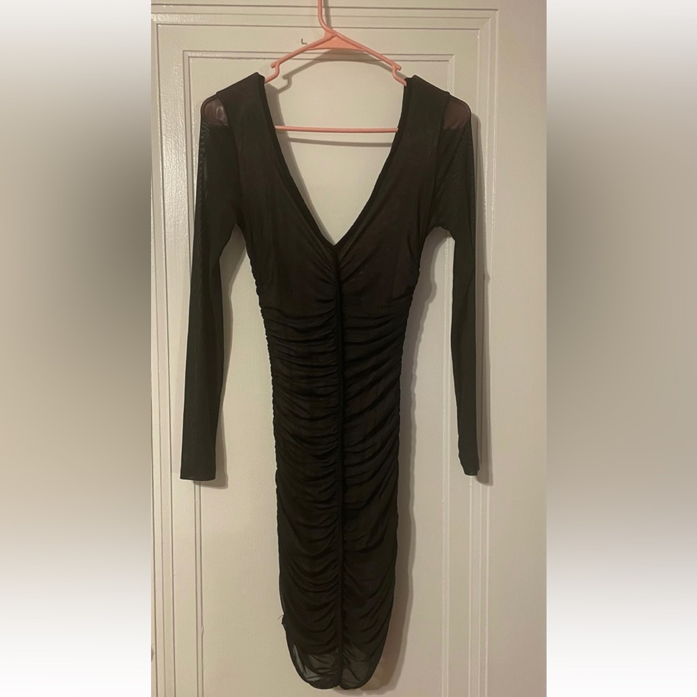 Black nude dress